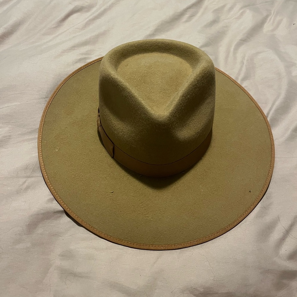 Lack Of Color Tan Wide-Brimmed Fedora Hat